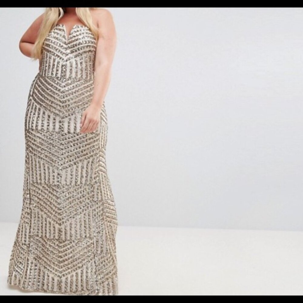 Gold Sequin Maxi Dress - TFNC London